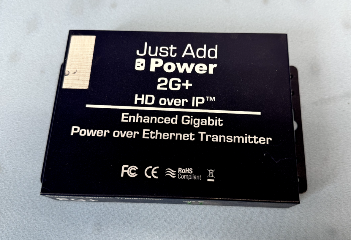 Just Add Power 2G+ HD Over IP Enhanced Gigabit Power Over Ethernet Transmitter