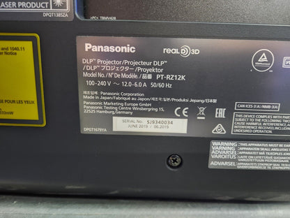 Panasonic PT-RZ12K LASER 3 Chip WUXGA Large Venue Projector 2730 Hours 12K Lumen