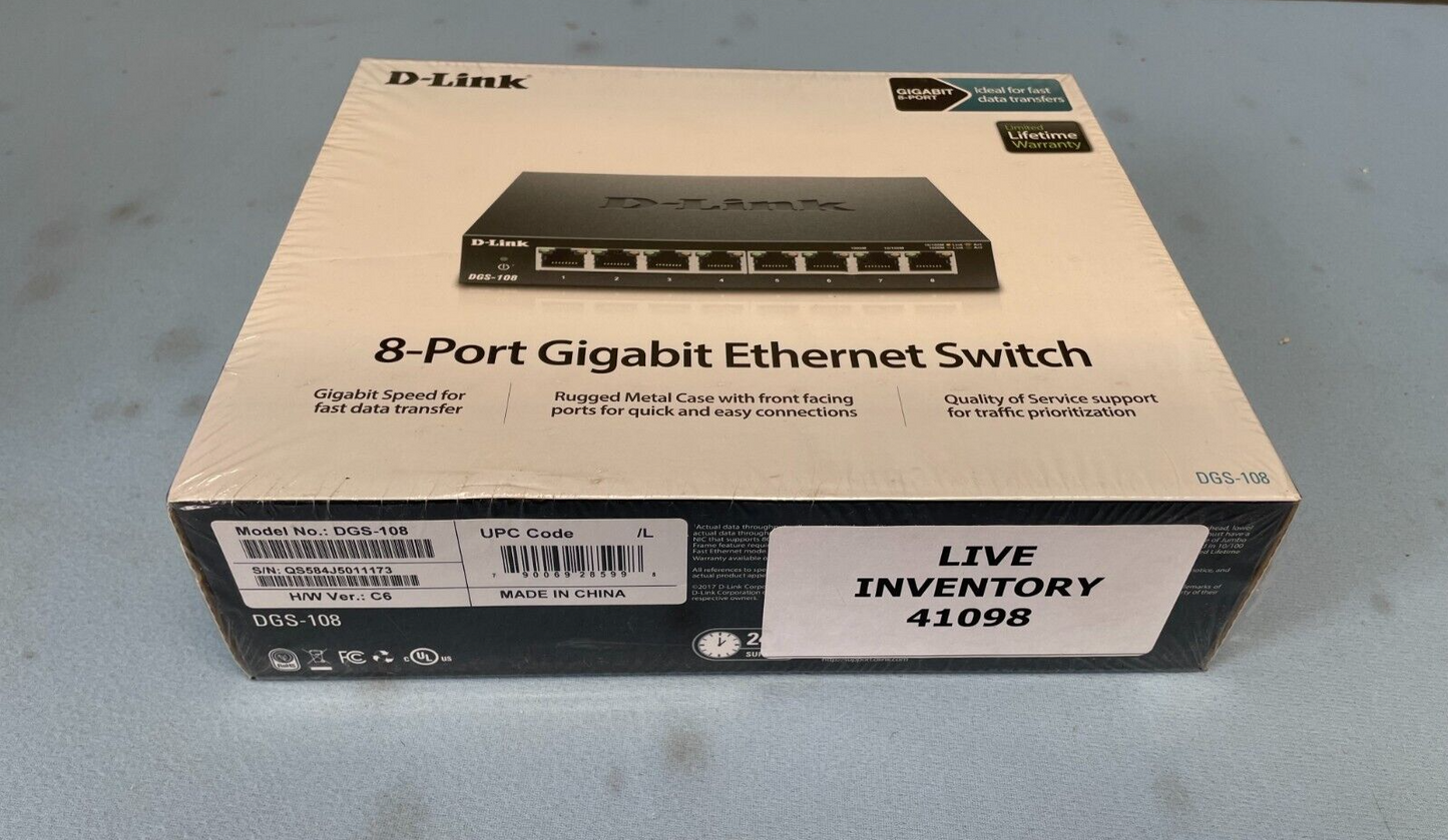 D-Link  DGS-108 8-Port Gigabit Ethernet Switch