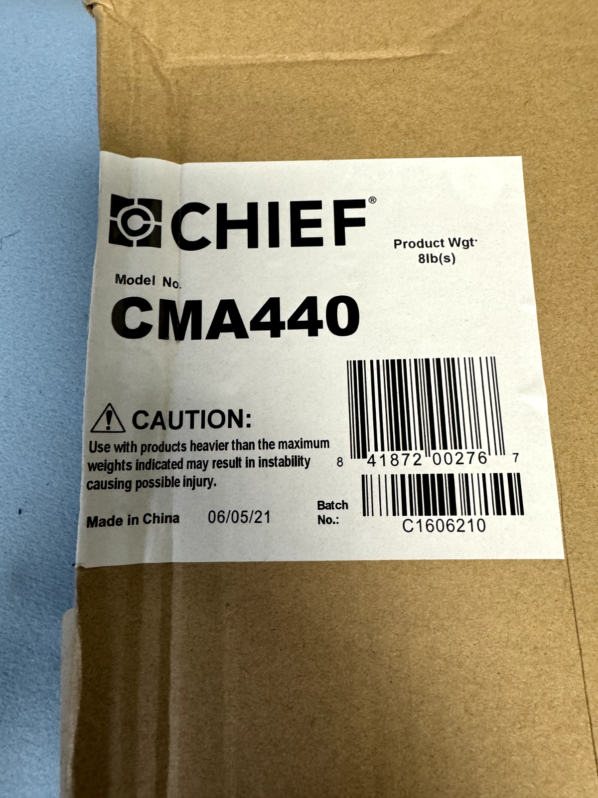 Chief CMA440  8 x 24" Suspended Ceiling Kit