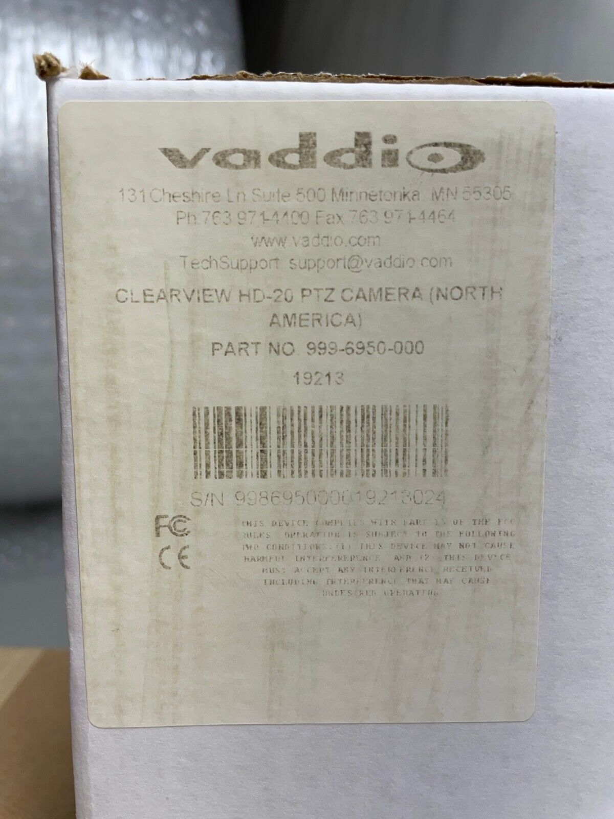 Vaddio WALLVIEW HD-20 HD DVI/HDMI Camera System 999-6956-000