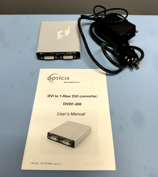 Opticis DVDF-200 DVI to One Fiber DVI Video Format Converter w/ Power Supply