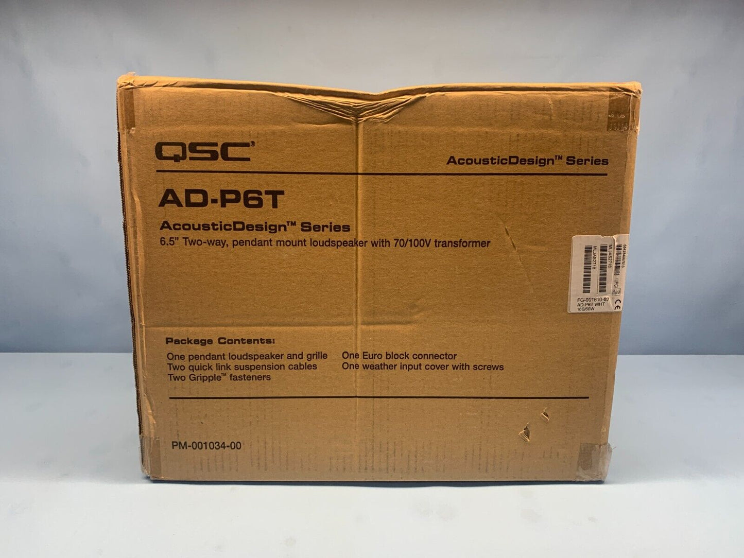 QSC AD-P6T AcousticDesign 60W Pendant Loudspeaker, White (FG-001610-02)