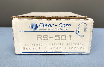 Clear-Com RS-501 Single Channel Intercom Belt Pack NEW