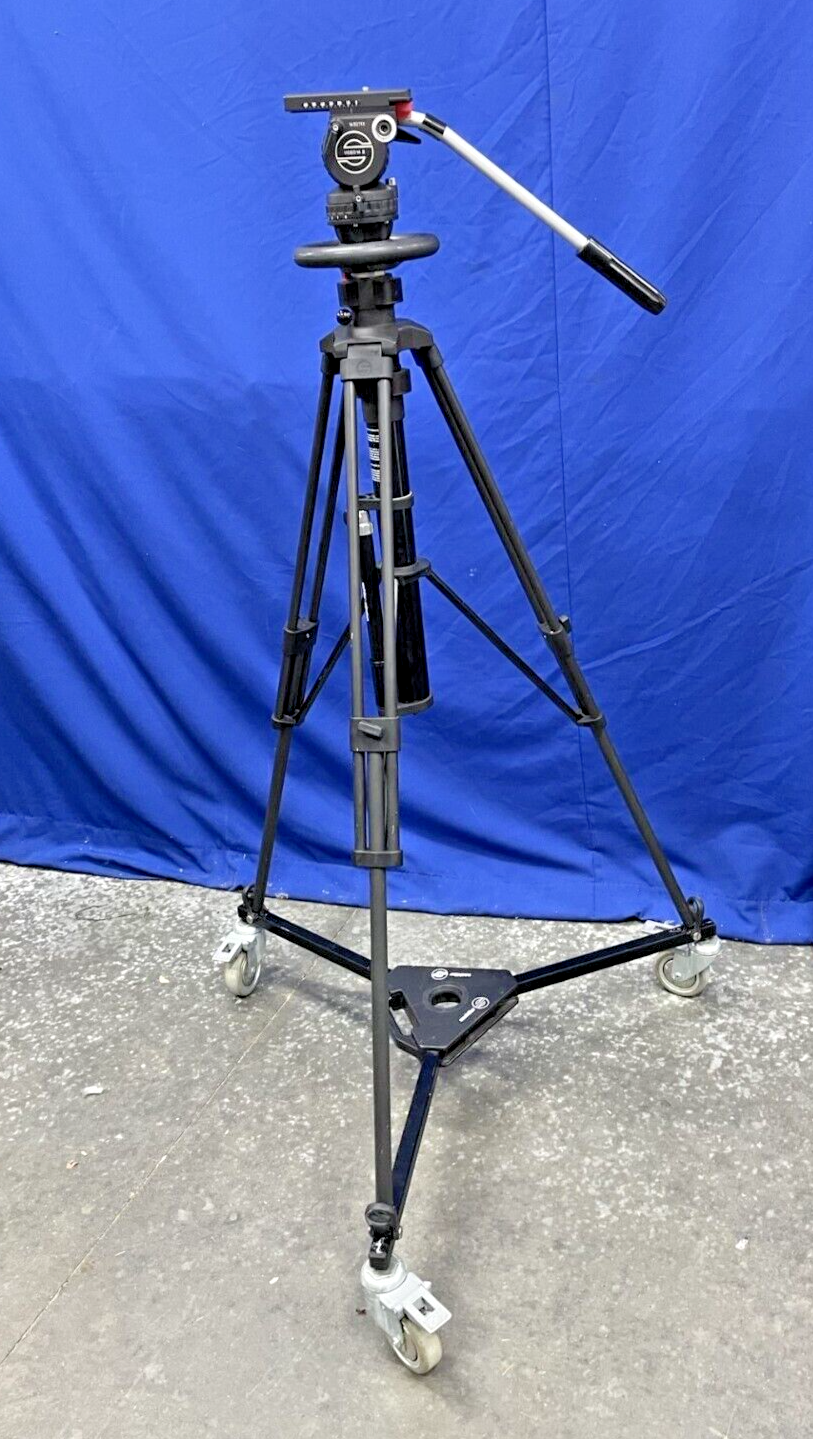 Sachtler Video 14 Fluid Head Pedestal Tripod w/ Pneumatic Column & Dolly System