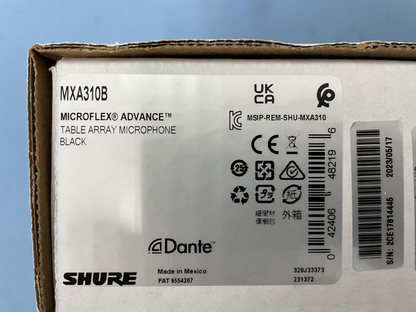 Shure MXA310B Microflex Advance Table/Tabletop Array Microphone (Black) - NEW