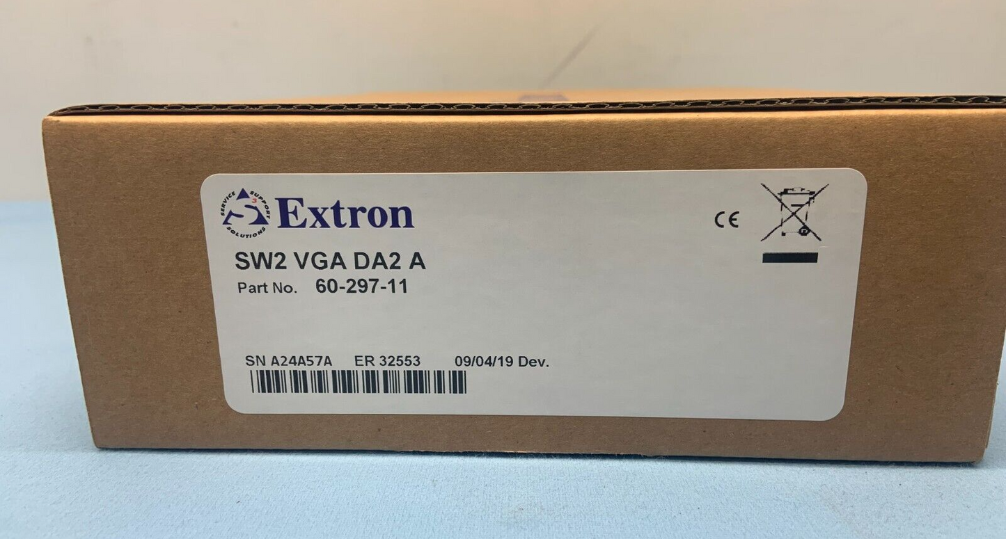 Extron SW2 VGA DA2 A Stereo Audio Switcher & Distribution Amplifier | 60-297-11