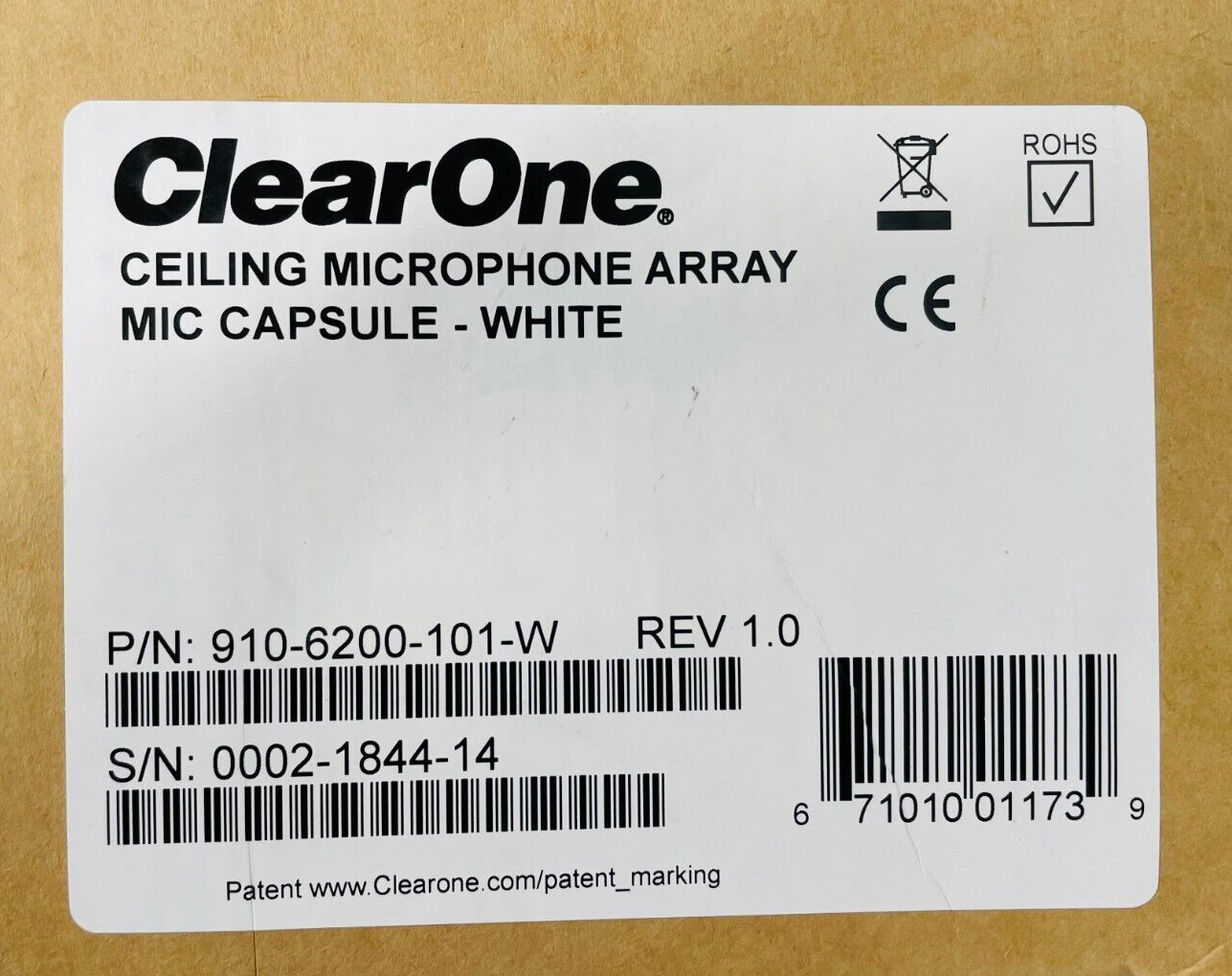 ClearOne Ceiling Mic Capsule 910-6200-101-W and Digital Junction 910-6200-104