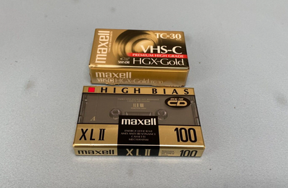 Lot of 1 Maxell XL-II 100 and 1 Maxell VHS-C TC-30