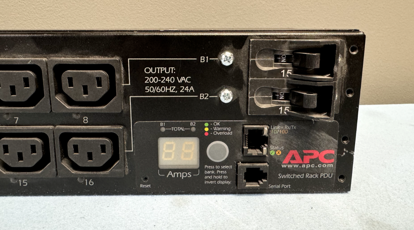 APC AP7911 Rack PDU Switched, 2U, 30A, 208V, Sixteen C13 Power Distribution Unit