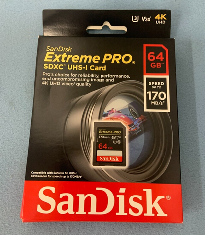SanDisk 64GB Extreme PRO UHS-I SDXC Memory Cards | SDSDXXY-064G-GN4IN Lot of 2