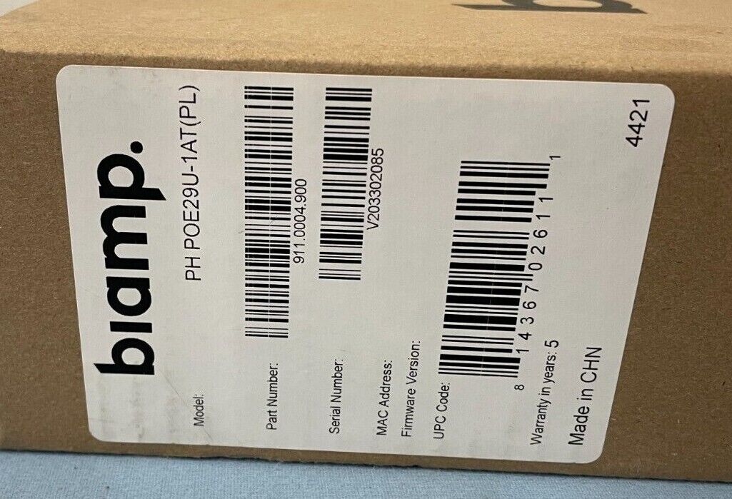 Biamp POE29U-1AT(PL) Phihong PoE Midspan Injector, 30W - 911.0004.900 LOT OF 2