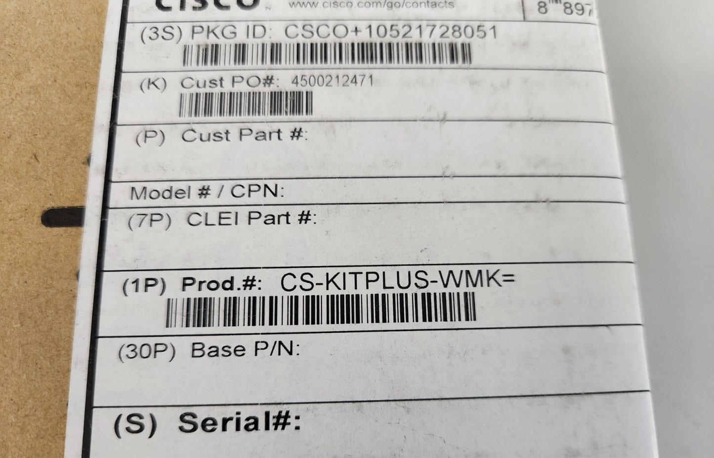 Cisco Wall Mount kit for Codec Plus CS-KITPLUS-WMK= Factory Sealed