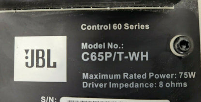 JBL Control C65P/T-WH / Extended-Range Satellite Pendant Speaker / WHITE