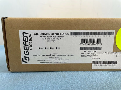 Gefen 4k Ultra HD ELR-POL-Extender w/Rs-232 & 2 way IR GTB-UHD2IRS-ELRPOL-BLK-CO