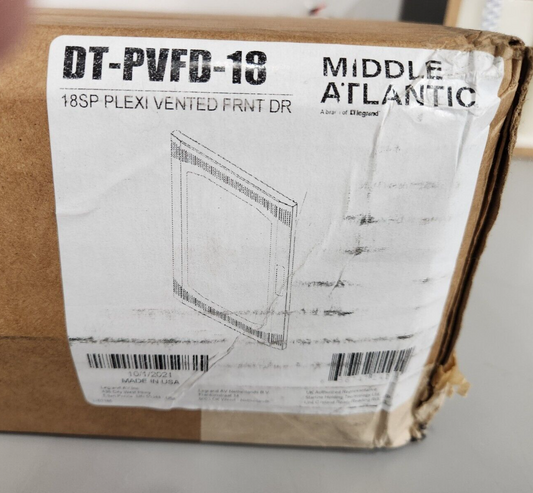 Middle Atlantic DT-PVFD-18 Plexiglass Vented Front Rack Door New Open Box