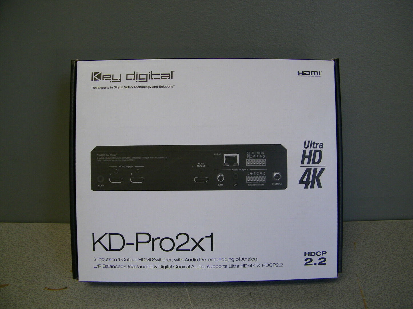 Key Digital KD-Pro2x1 4K 18G HDMI Switcher, Audio De-embedding of Analog