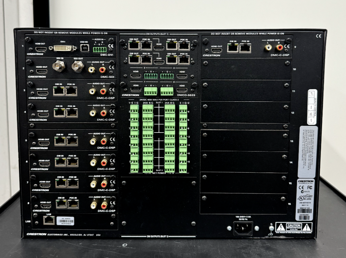 Crestron DM-MD16X16 DigitalMedia Matrix Switcher w/ DMC-SDI DMC-C-DSP DMCO-5533