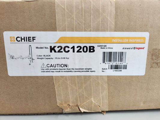 Chief Kontour K2C120B Articulating Column Single-Monitor Desk Mount (Black)