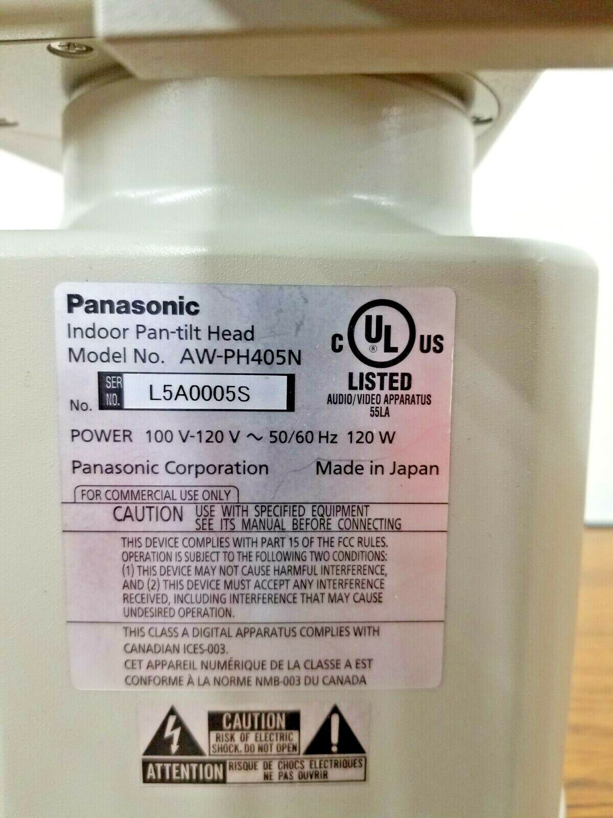 Panasonic Heavy Duty Indoor Pan-tilt Head AW-PH405N AW-CA15H29G Cable Mint Cond