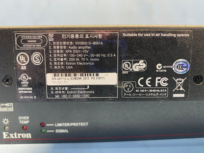 Extron XPA 2001 Mono 70/100 V Amplifier - 200 Watts (60-850-01) LOT OF 2