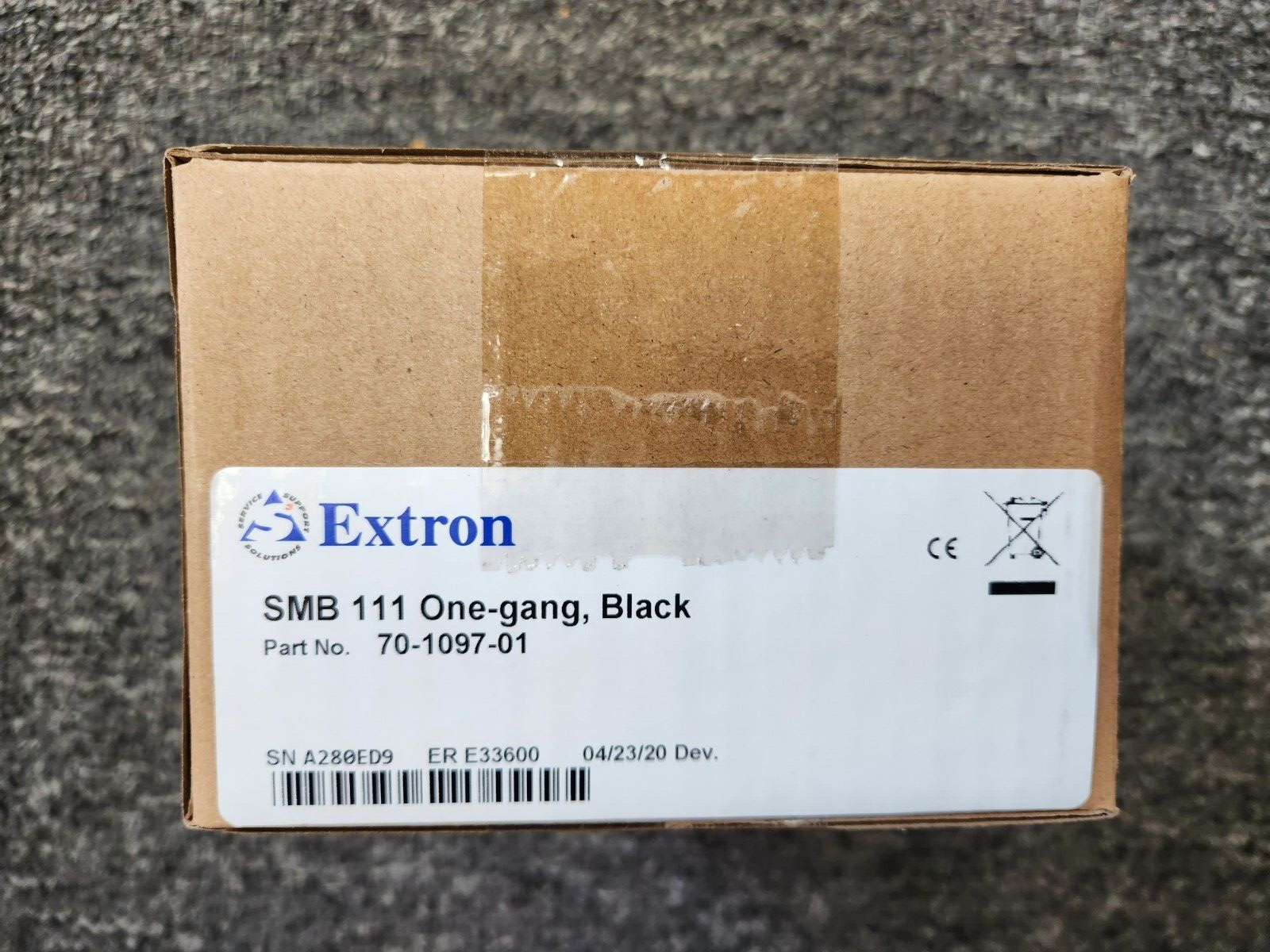 Extan Box Extron SMB 111 One-Gang 70-1097-01 Black Surface Mount Box for US-Gang ...