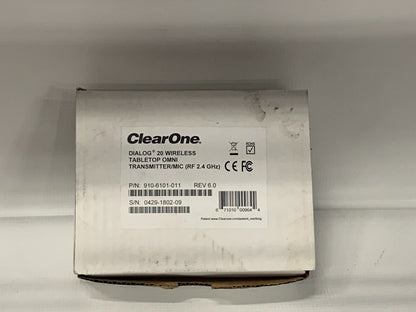 ClearOne Dialog 20 Wireless Table Omni Transmitter/Mic (RF 2.4GHz)  910-6101-011
