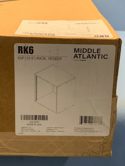 Middle Atlantic RK6 RK Series Rack (6 RU, Black-Laminate Woodgrain)
