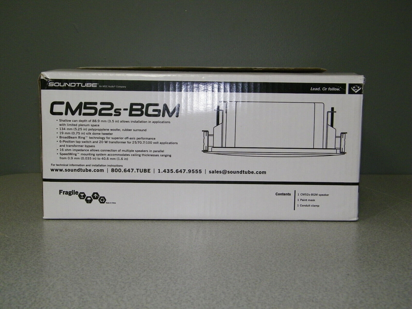 Soundtube CM52s-BGM-WH / 5.25in COAX IN-CEILING BACKGROUND BACKCAN SPEAKER
