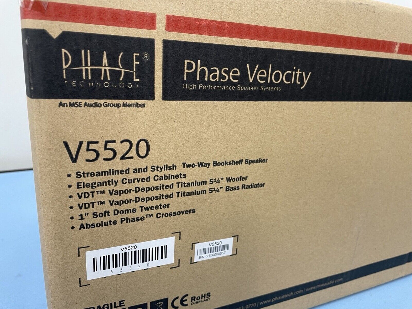 Phase Technology PhaseTech Velocity V5520 LCR 2-Way Center Channel Audio Speaker