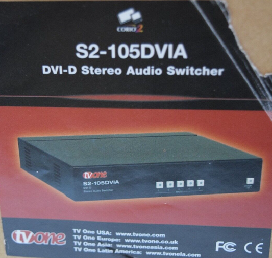 TVOne S2-105DVIA Stereo Audio Switcher TV One