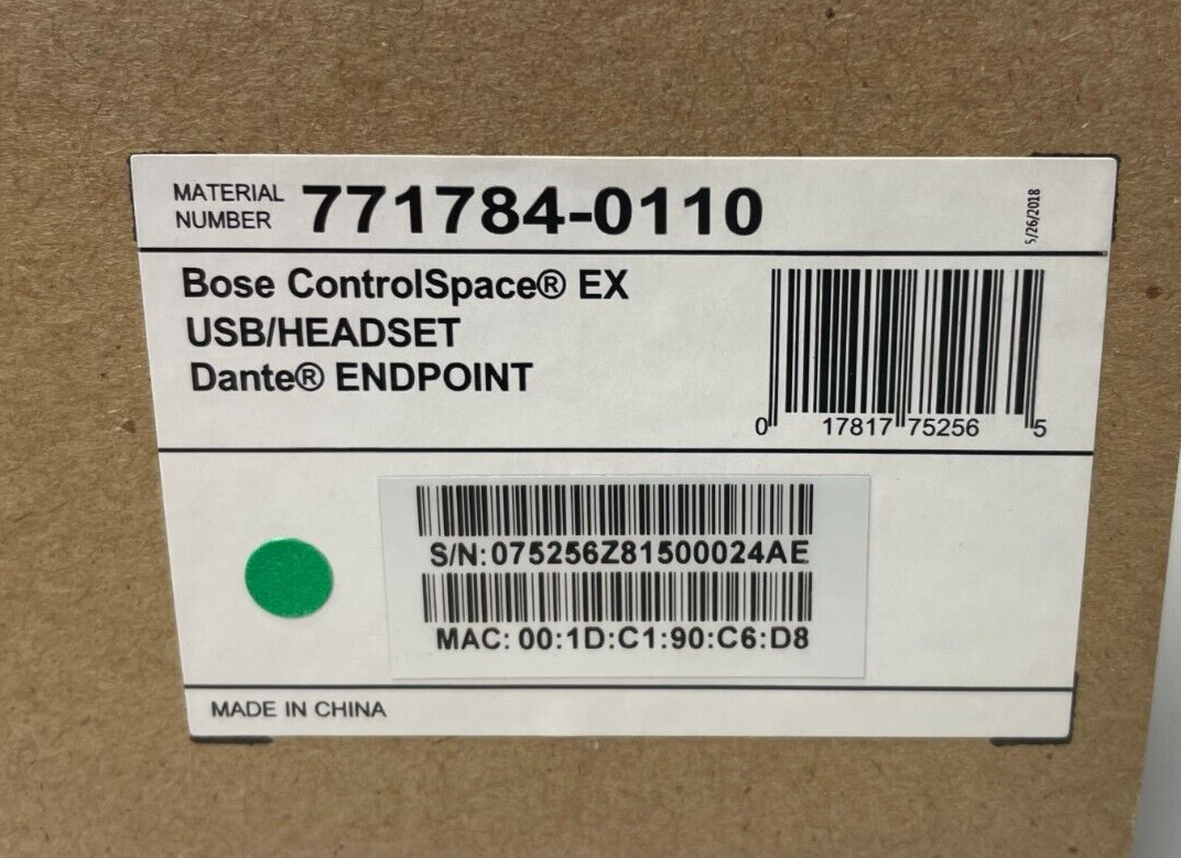 Bose 771784-0110 ControlSpace EX‑UH USB/headset Dante Under Table Endpoint