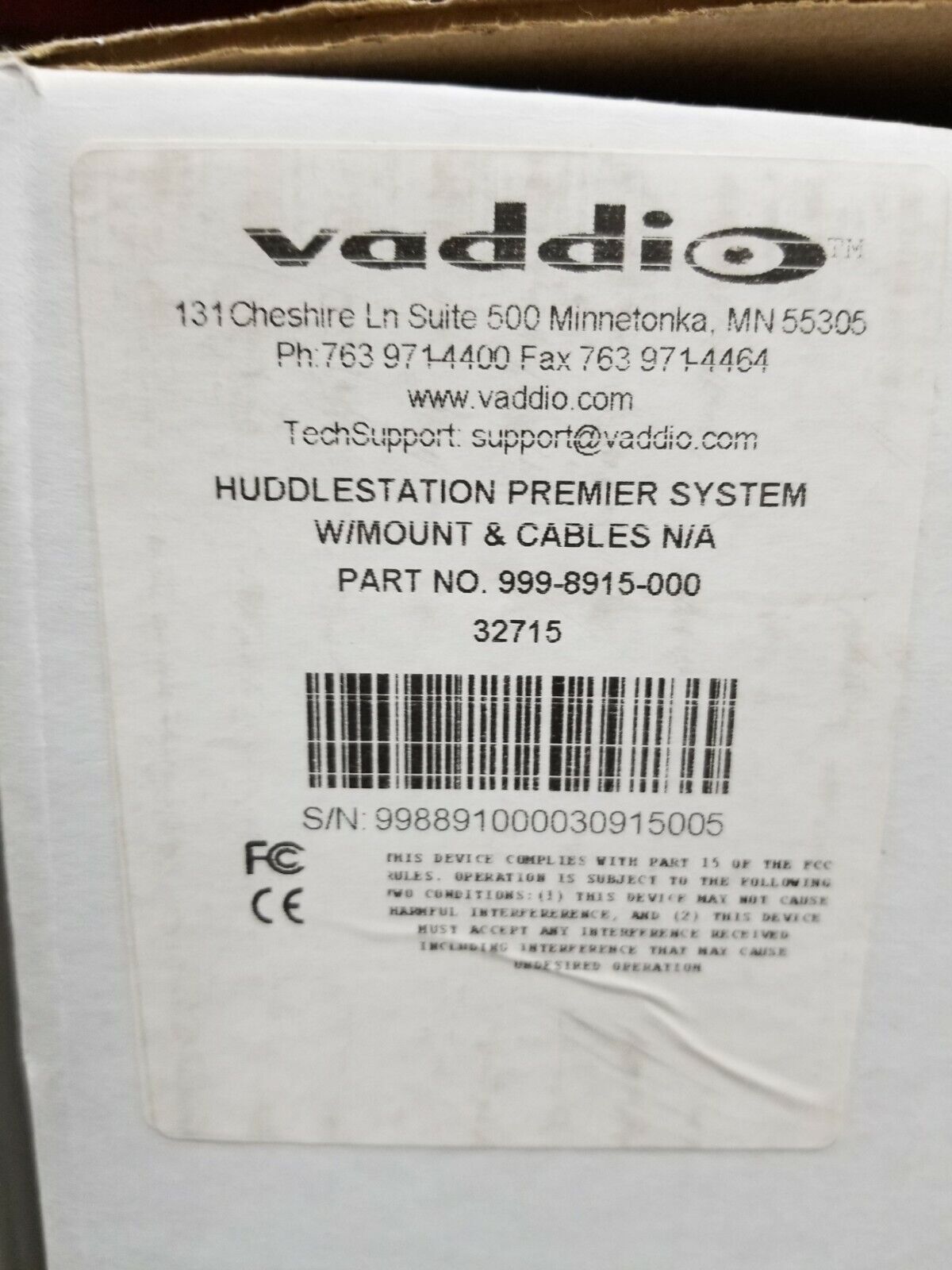 Vaddio HuddleStation Premier 999-8915-000 HD Video Conference Camera System
