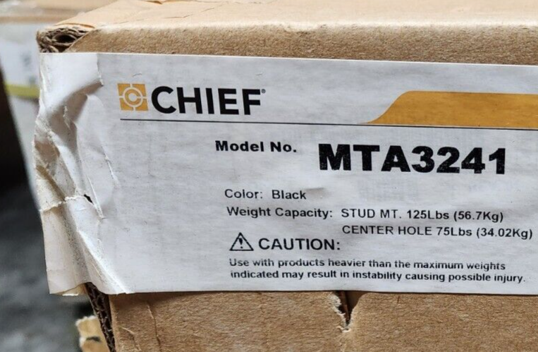 Chief MTA Medium Tilt Wall Mount Single or Two Stud Wall Mount Black New