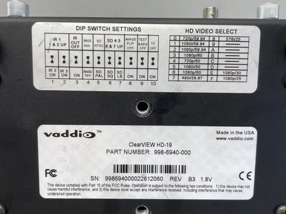 Vaddio 999-6947-100 WallVIEW Universal CCU HD-19, Cat-5