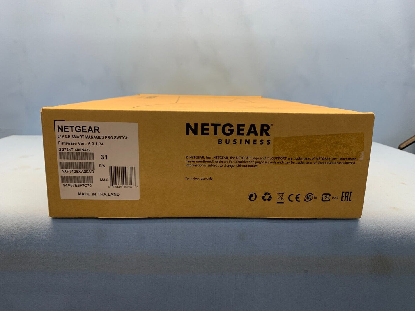 NETGEAR GS724T-400NAS  24P GE Smart Managed Pro Switch  Ver: 6.3.1.34