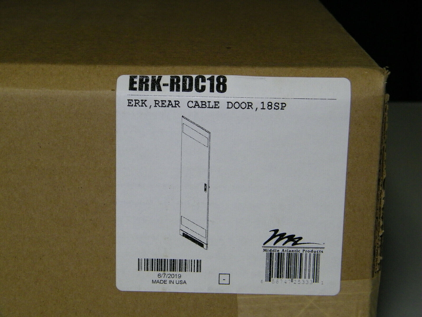 Middle Atlantic ERK-RDC18 / Cable-Entry Rear Door for ERK Equipment Rack