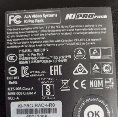 AJA Ki Pro Rack KI-PRO-RACK with (2) KI-SSD256USB-R0 Exc Shape Video Recorder