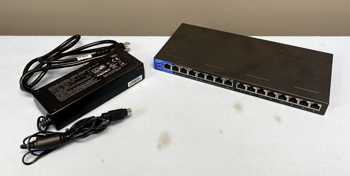 Linksys LGS116PV2 16-Port Business Desktop Gigabit PoE+ Switch LGS116P w/ Power