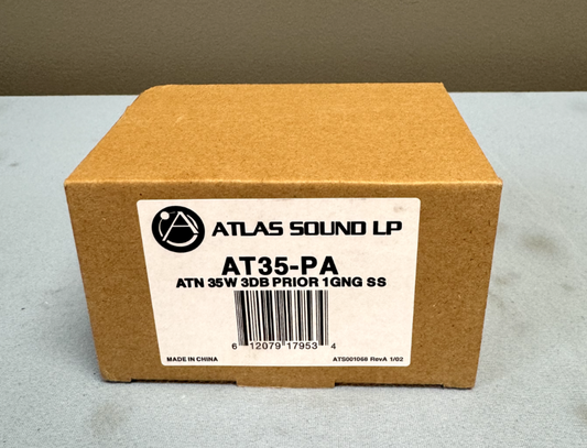 Atlas Sound AT35-PA Plate-Mounted 35W Attenuator w/ Priority Relay