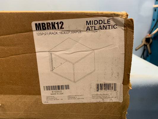 Middle Atlantic MBRK12 Laminate Rack Frame - 12H x 21W x 18D (Maple)