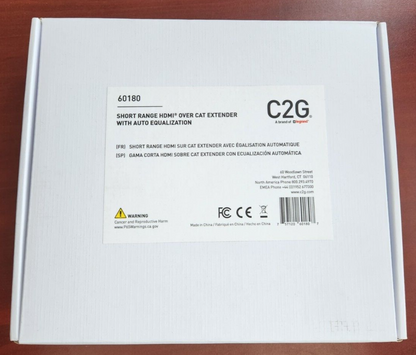 C2G 60180  HDMI Over Cat5/6 Extender up to 164ft (50m) w/ Power Supplies  NEW
