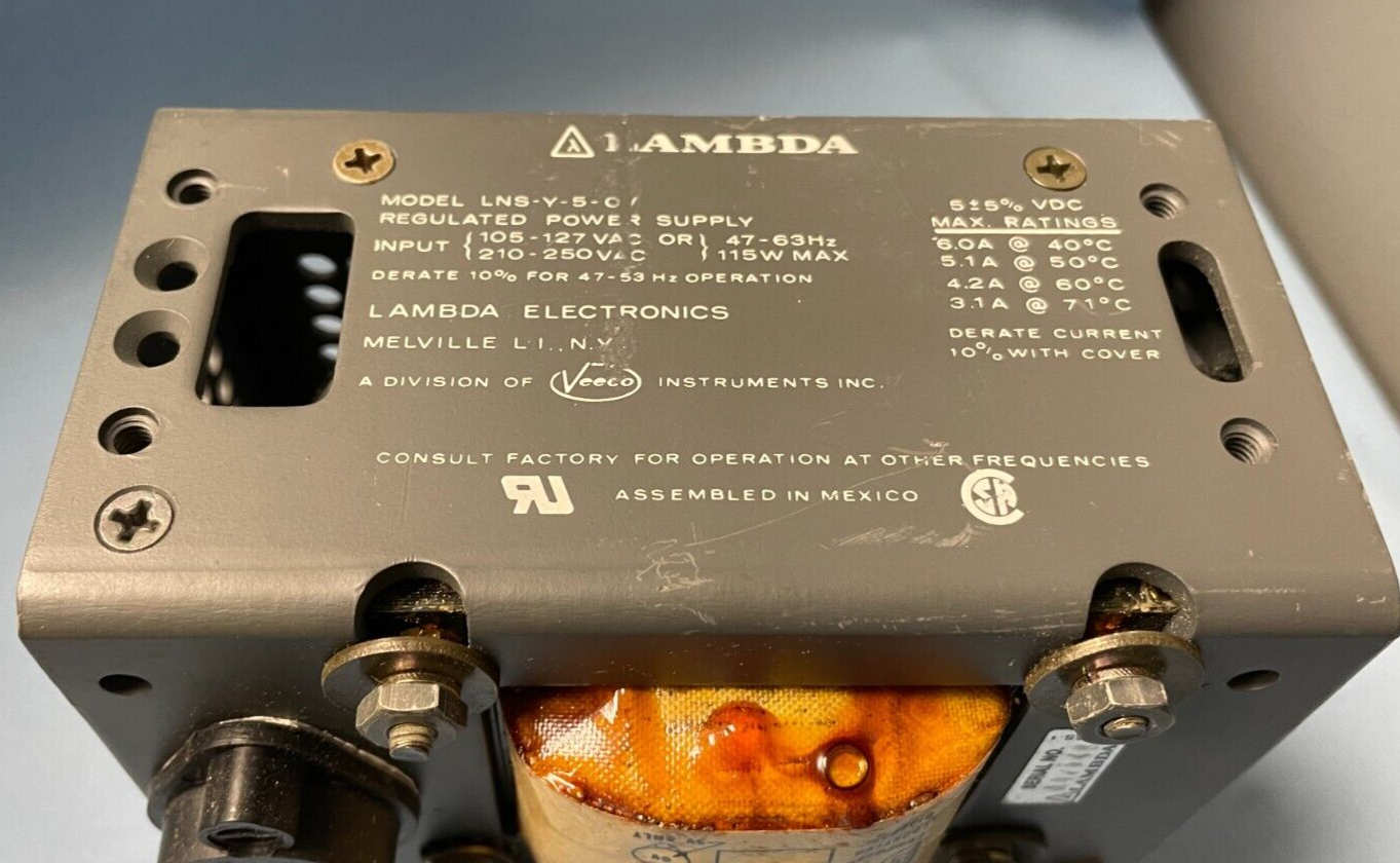 Lambda LNS-X-5-OV power supply 5 vdc 10 amps out. 120/240 volt 50/60Hz input