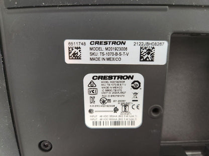 Crestron TS-1070-B-S-T-V Tabletop Touch Screen, Black 6511748  Open Box