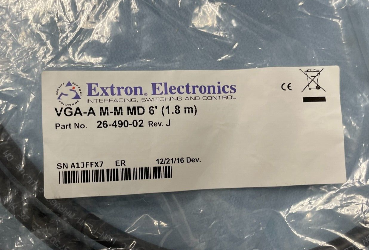 Extron 26-490-03 VGA-A M-M MD/12 Male to Male VGA and Audio Cable 12ft REV. E2