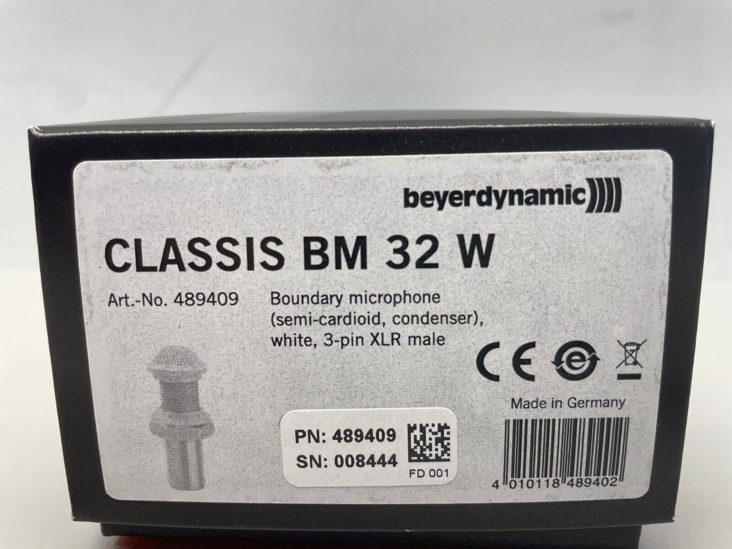 Beyerdynamic 489409 CLASSIS BM32 W Boundary Microphone Semi-Cardioid, Condenser