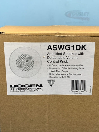 Bogen ASWG1DK 8" 1W Amplified Ceiling Speaker with Detachable Knob (Off-White)