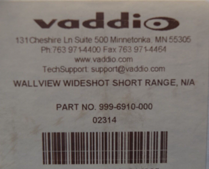 Vaddio WallVIEW WideSHOT  Camera System w/ Wall Mount 999-6910-000
