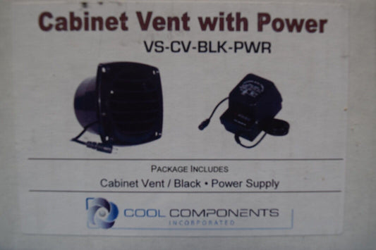 Cool Components VS-CV-BLK-PWR Cabinent Vent / Component Rack Vent with Power