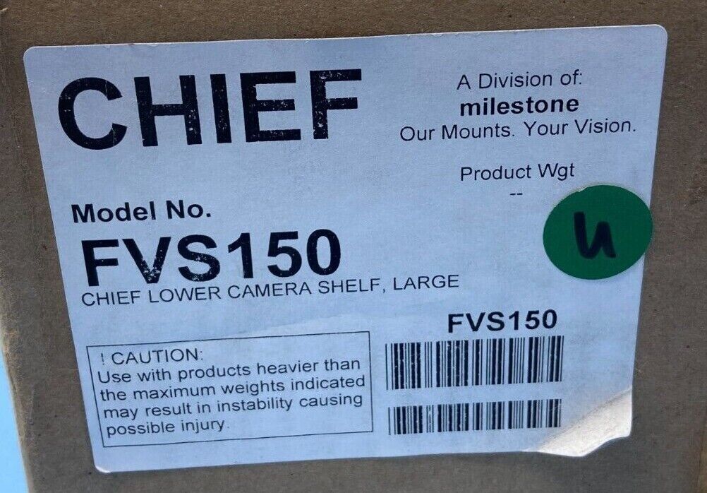 Chief FVS150 FUSION Large Video Camera Shelf (Black)